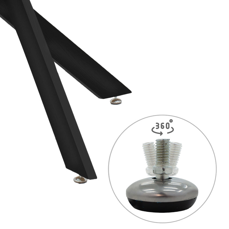 Antoro table glass and metal legs in black shade D100x75cm