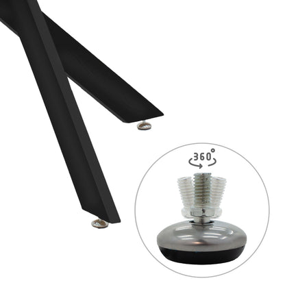 Antoro table glass and metal legs in black shade D100x75cm