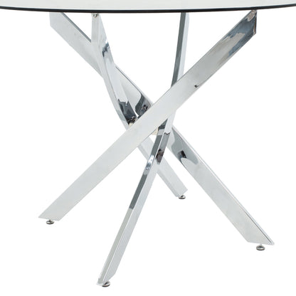 Antoro pakoworld table glass and metal legs in chrome shade D100x75cm