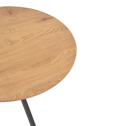 Table Xuson natural mdf-black metal legs D80x75cm