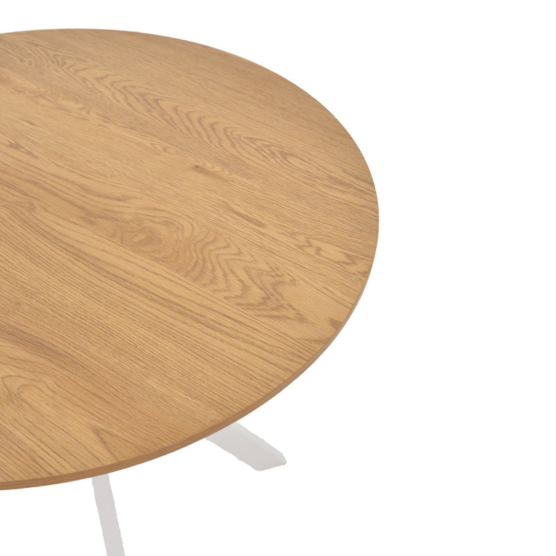 Table Xuson natural mdf-white metal legs D80x75cm