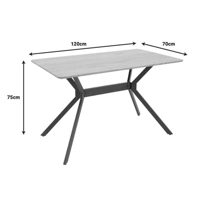 Nerelis pakoworld natural mdf table and black metal leg 120x70x75cm