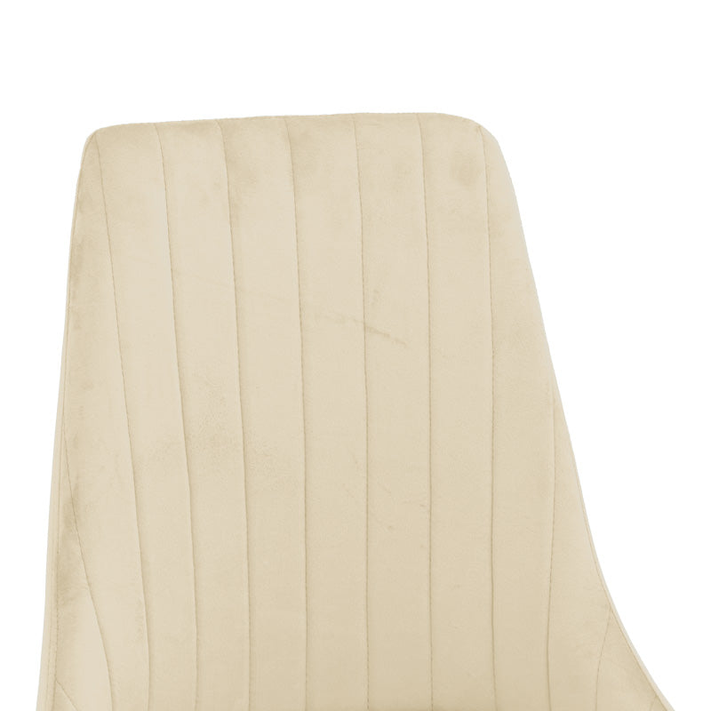 Chair Azori velvet beige fabric with natural color metal leg 49x55x85cm