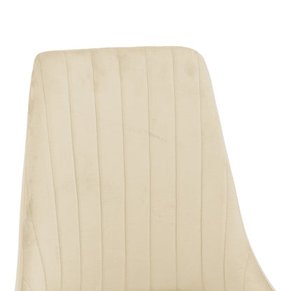Chair Azori velvet beige fabric with natural color metal leg 49x55x85cm