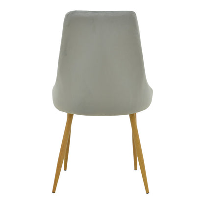 Chair Azori velvet grey fabric with natural color metal leg 49x55x85cm