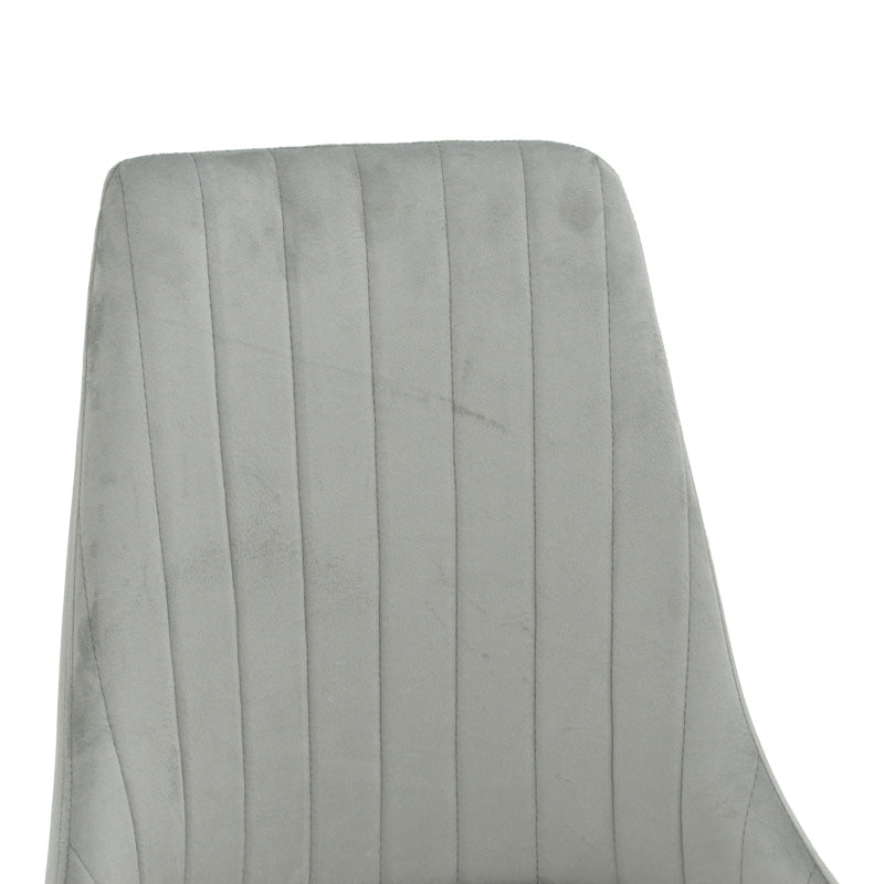 Chair Azori velvet grey fabric with natural color metal leg 49x55x85cm