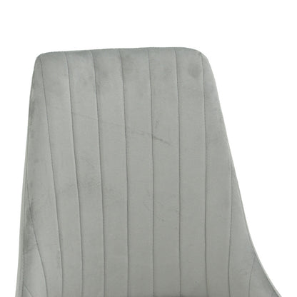 Chair Azori velvet grey fabric with natural color metal leg 49x55x85cm