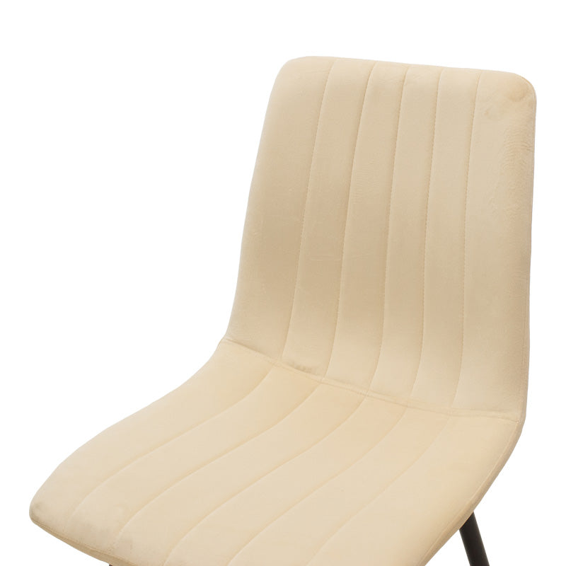Chair Noor velvet beige fabric with black color metal leg 44x53x86cm
