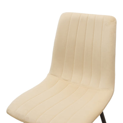Chair Noor velvet beige fabric with black color metal leg 44x53x86cm