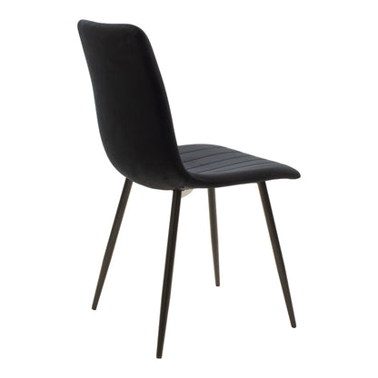Chair Noor velvet black fabric with black color metal leg 44x53x86cm