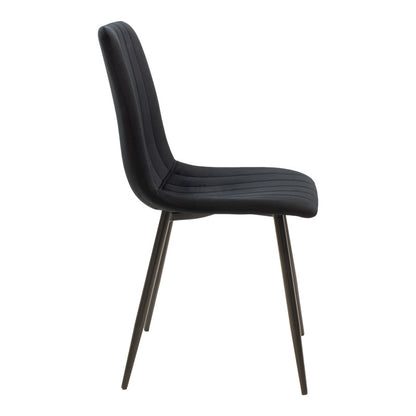 Chair Noor velvet black fabric with black color metal leg 44x53x86cm