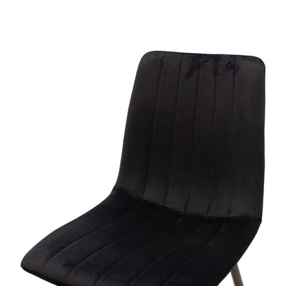 Chair Noor velvet black fabric with black color metal leg 44x53x86cm
