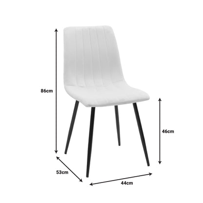 Chair Noor velvet black fabric with black color metal leg 44x53x86cm