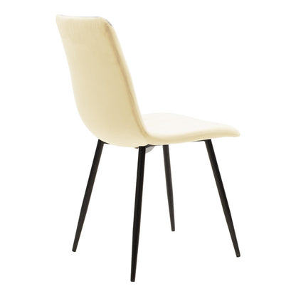 Chair Noor beige fabric with black color metal leg 44x53x86cm