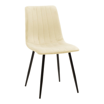 Chair Noor beige fabric with black color metal leg 44x53x86cm