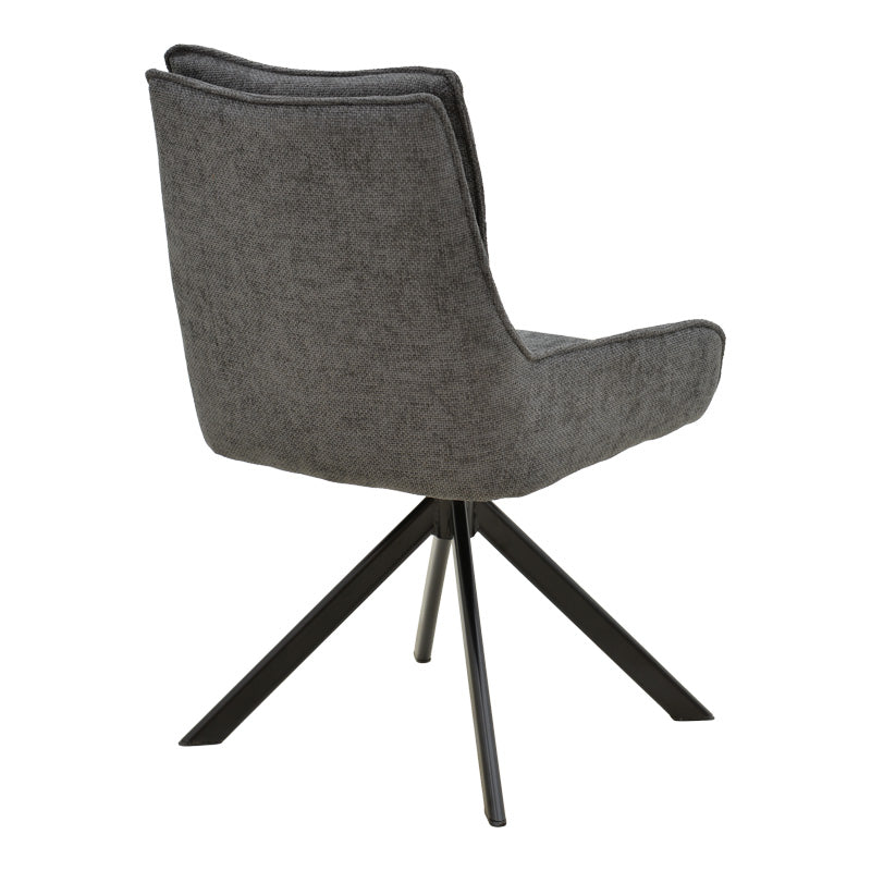 Armchair Konelian dark grey farbric with black color metal leg 54x63x88cm