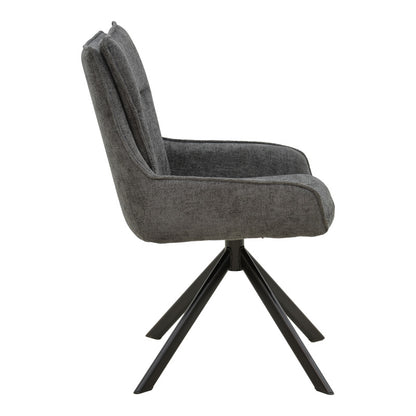 Armchair Konelian dark grey farbric with black color metal leg 54x63x88cm