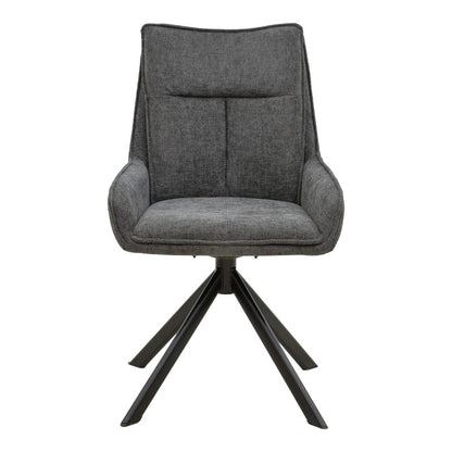 Armchair Konelian dark grey farbric with black color metal leg 54x63x88cm