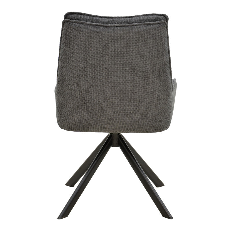 Armchair Konelian dark grey farbric with black color metal leg 54x63x88cm