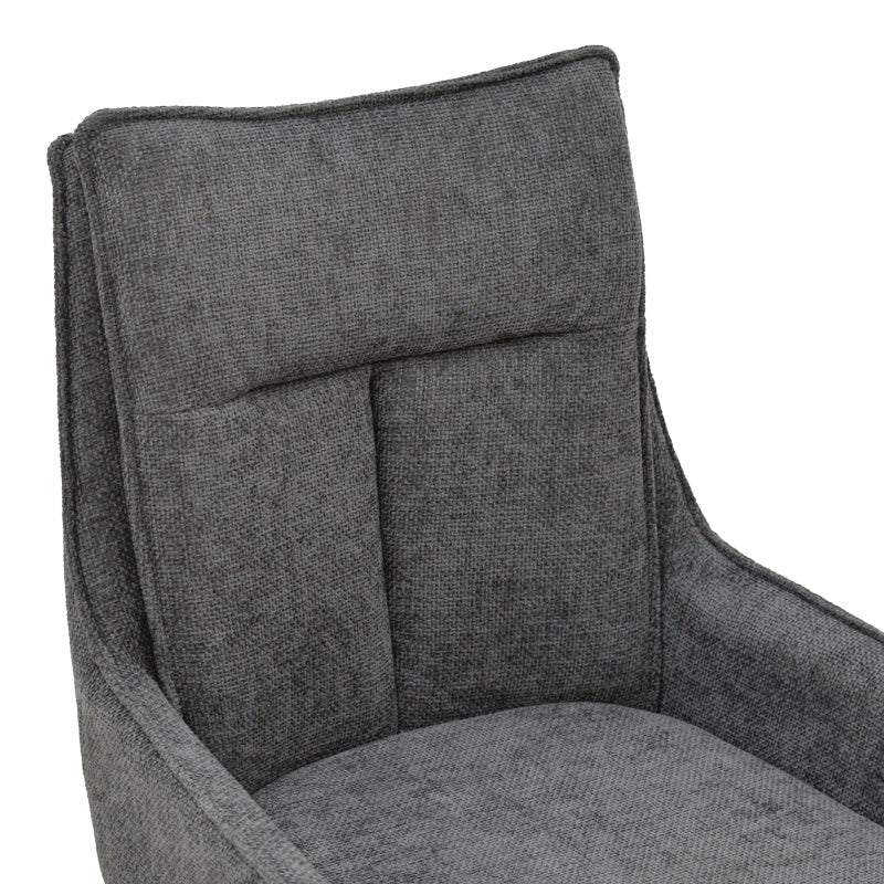Armchair Konelian dark grey farbric with black color metal leg 54x63x88cm