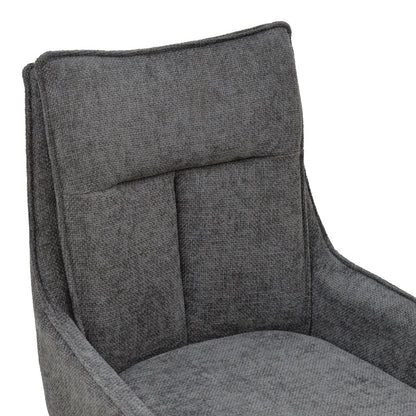 Armchair Konelian dark grey farbric with black color metal leg 54x63x88cm