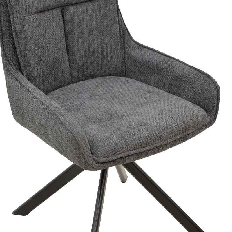 Armchair Konelian dark grey farbric with black color metal leg 54x63x88cm