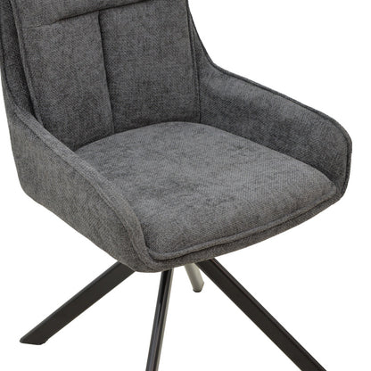 Armchair Konelian dark grey farbric with black color metal leg 54x63x88cm