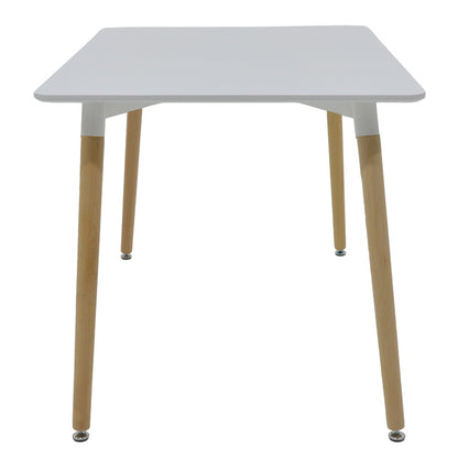 Dining table Natali MDF top white-natural color legs 120x80x76cm
