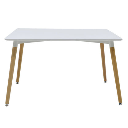 Dining table Natali MDF top white-natural color legs 120x80x76cm