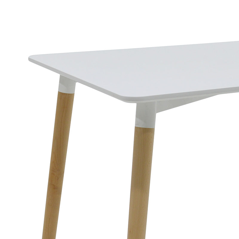 Dining table Natali MDF top white-natural color legs 120x80x76cm