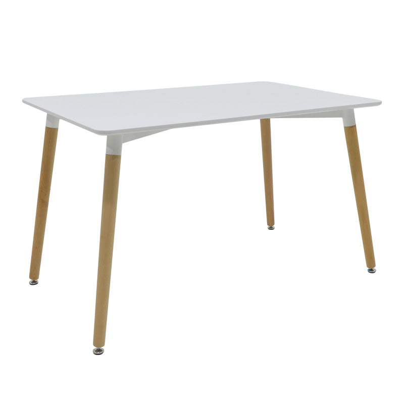Dining table Natali MDF top white-natural color legs 120x80x76cm