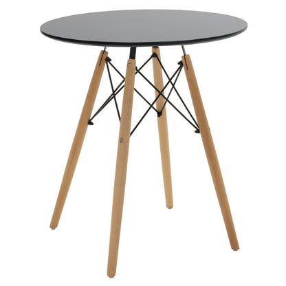 Julita table black mdf and natural beech wood D60x73cm