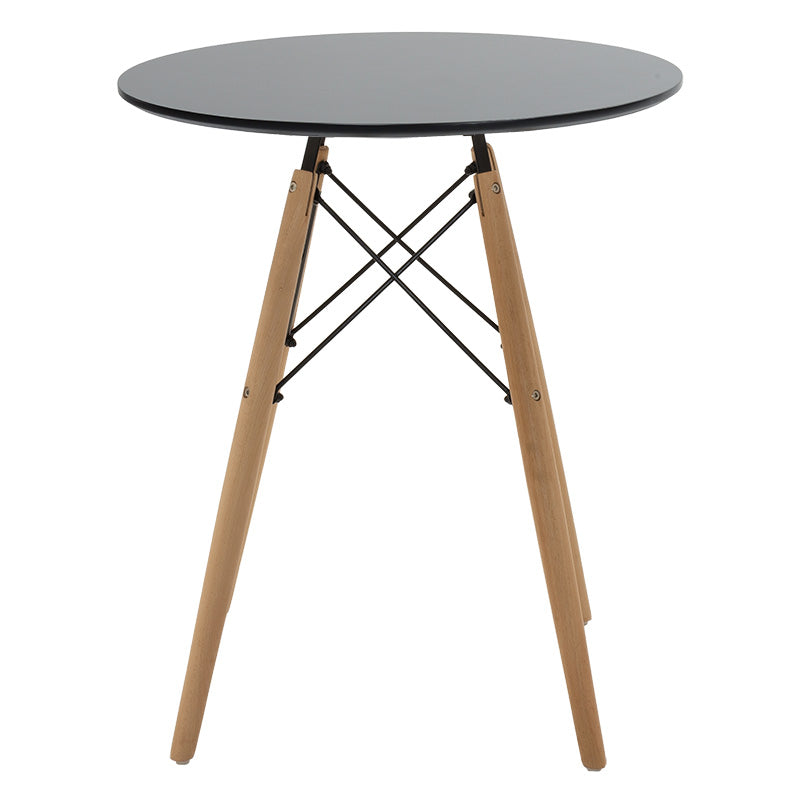Julita table black mdf and natural beech wood D60x73cm