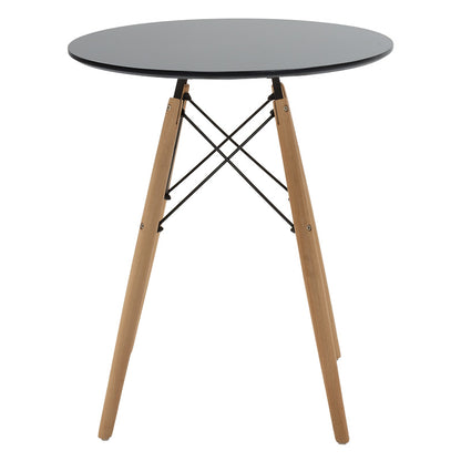 Julita table black mdf and natural beech wood D60x73cm