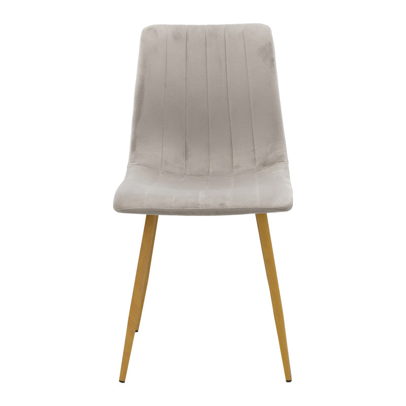 Noor chair velvet grey - legs in natural shade 44x53x86cm