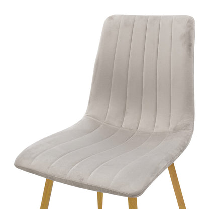 Noor chair velvet grey - legs in natural shade 44x53x86cm