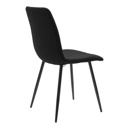 Noor chair black fabric and metal leg 44x53x86cm