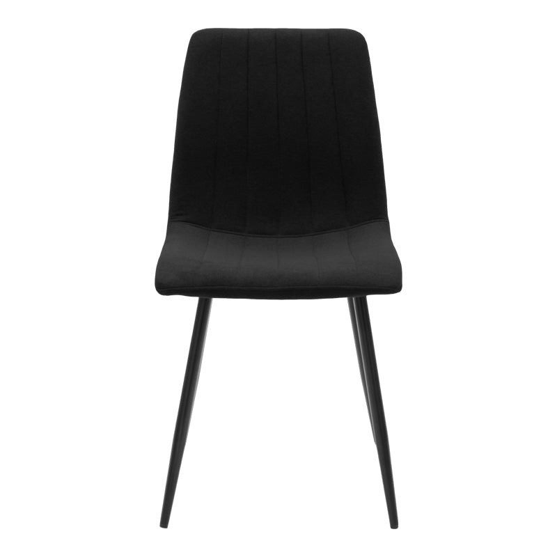 Noor chair black fabric and metal leg 44x53x86cm