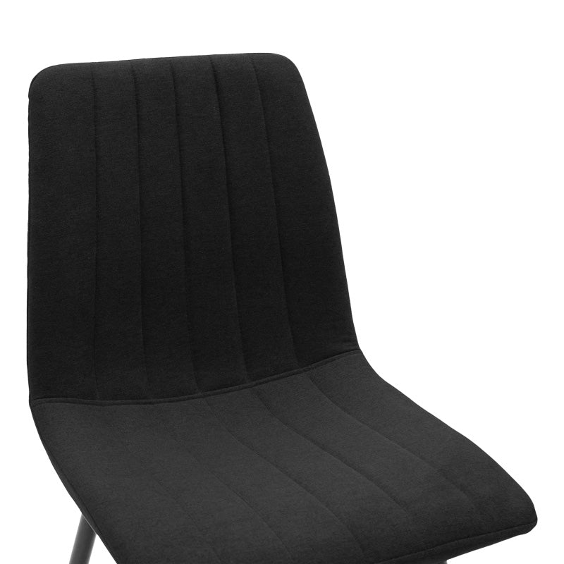Noor chair black fabric and metal leg 44x53x86cm