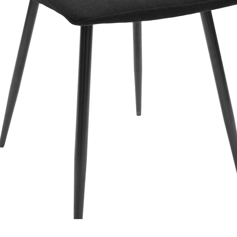 Noor chair black fabric and metal leg 44x53x86cm