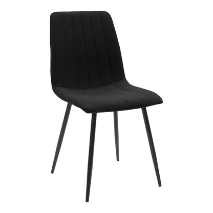 Noor chair black fabric and metal leg 44x53x86cm