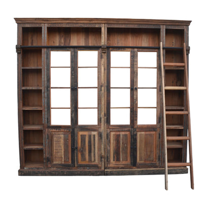 Library Librardy Inart antique brown solid mango wood 247x35x220cm