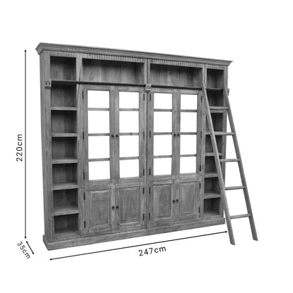 Library Librardy Inart lime wash solid mango wood 247x35x220cm