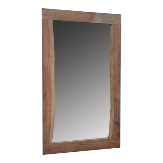 Mirror Mirdeo Inart light walnut solid mango wood 70x3x120cm