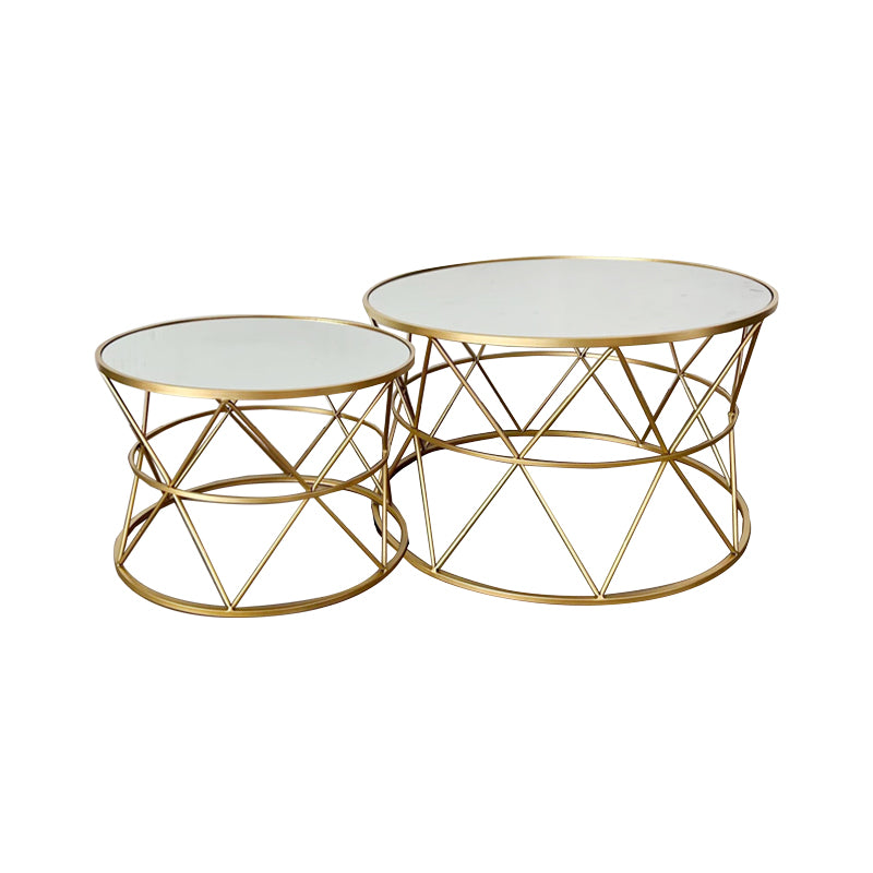 Coffee tables Pelosif Inart gold set 2pcs metal