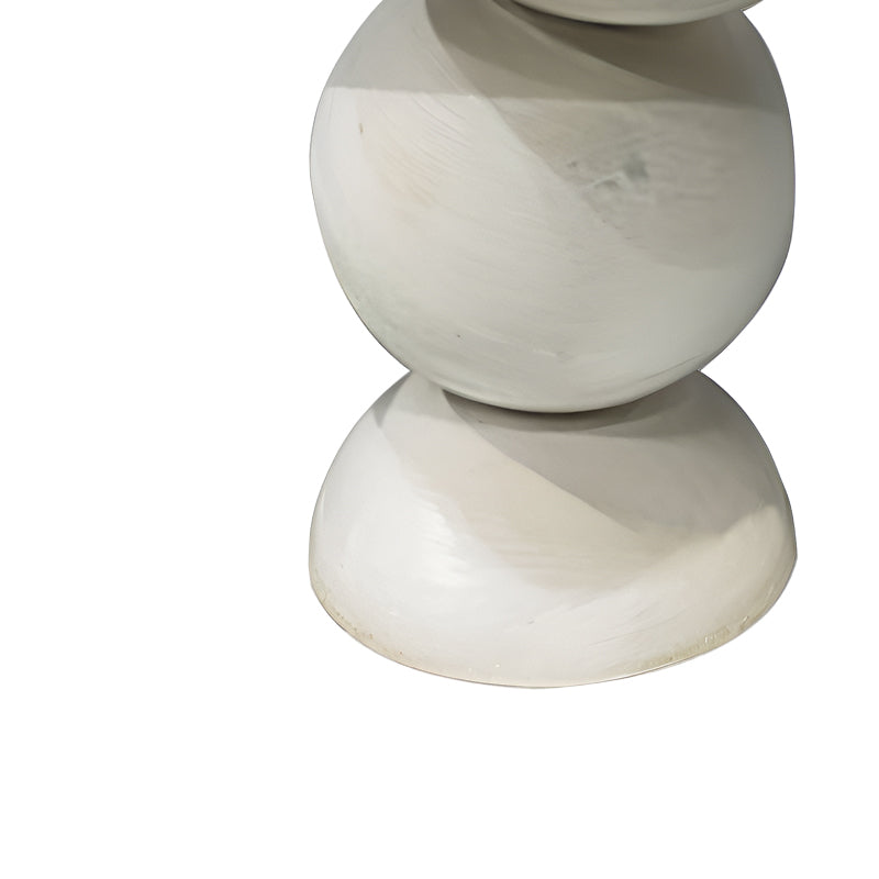 Side table Sedra Inart solid mango wood in white wash color D38x44cm