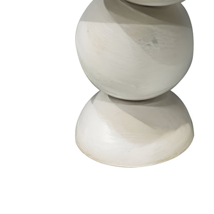 Side table Sedra Inart solid mango wood in white wash color D38x44cm