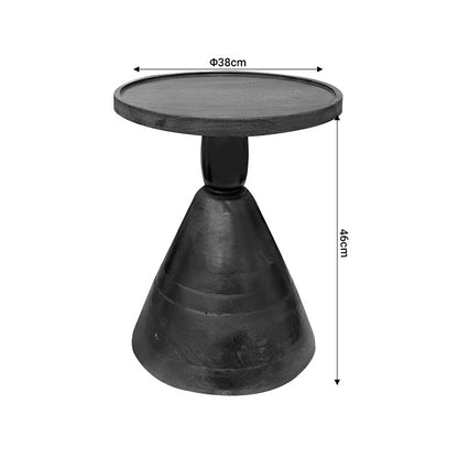 Spello Inart side table solid mango wood in walnut color D38x46cm