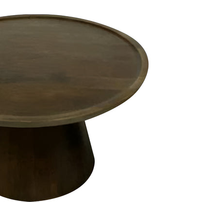 Aliki Inart coffee table walnut solid mango wood D90x40cm