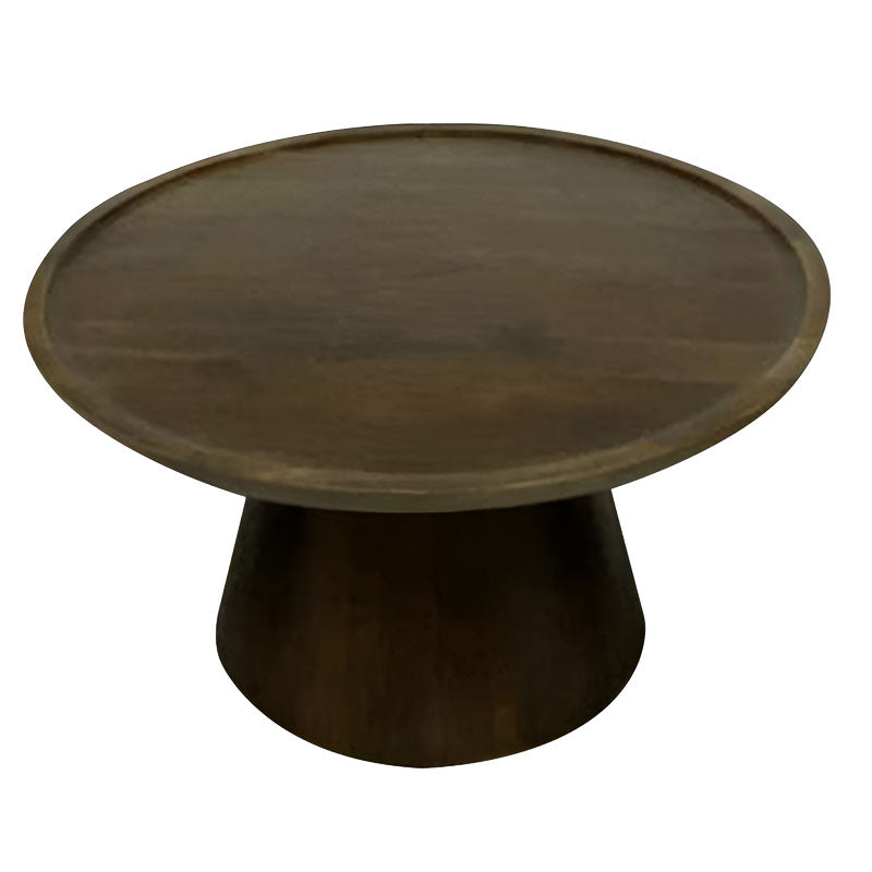 Aliki Inart coffee table walnut solid mango wood D90x40cm